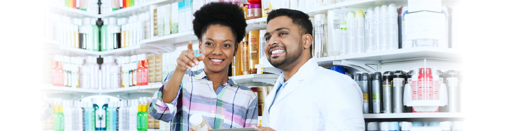 two people smiling